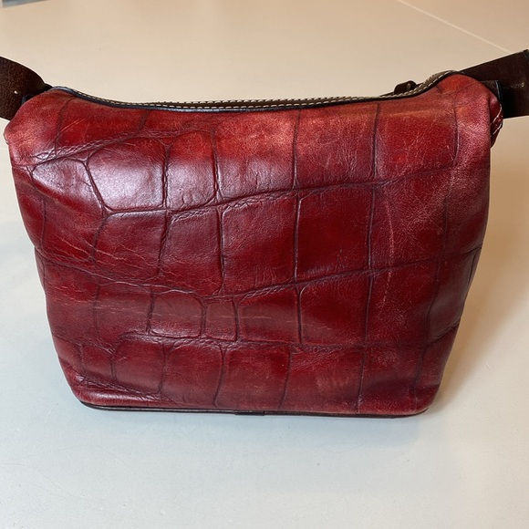 Dooney & Bourke Red Crocodile Embossed Leather Hobo - Picture 2 of 14
